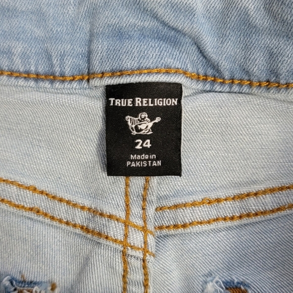 True Religion Women's Billie Mid Rise Straight Leg Jean, Light Wash, Size 24 - Picture 9 of 13